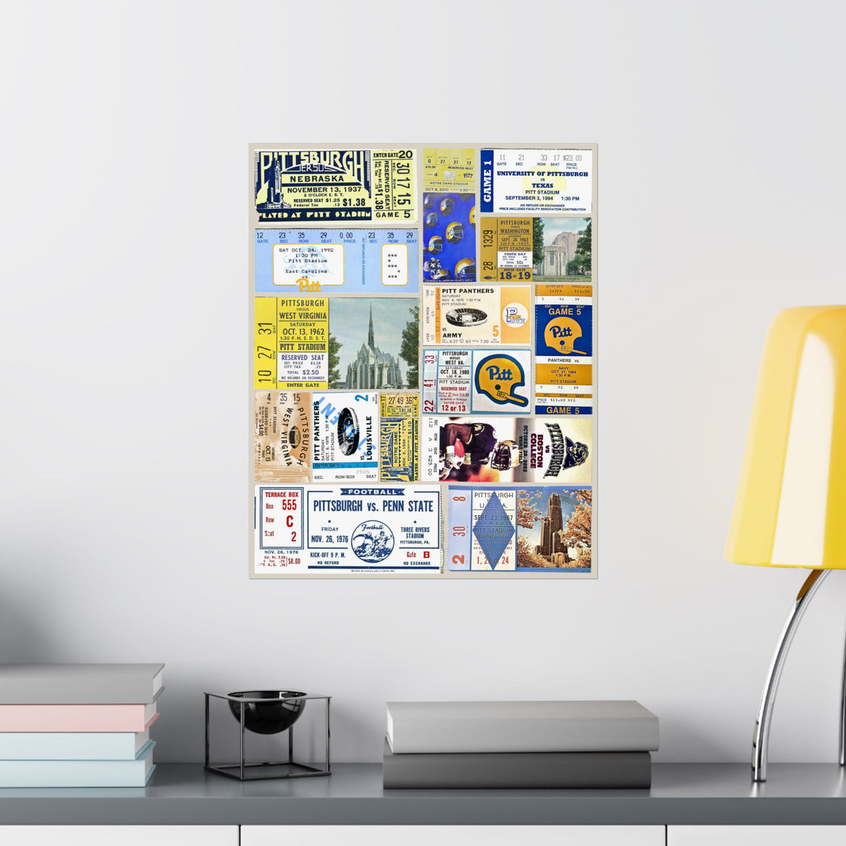 Pittsburgh Panthers | Vintage Sports Ticket Art Print | Retro College Team Wall Decor | Pitt Football Fan Gift | Matte Vertical Posters