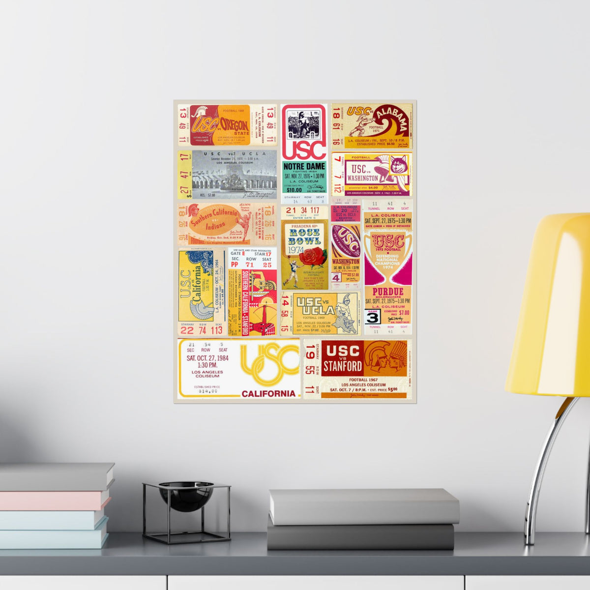 USC Trojans | Vintage Sports Ticket Art Print | Retro College Team Wall Decor | U of Southern California Fan Gift | Matte Vertical Posters