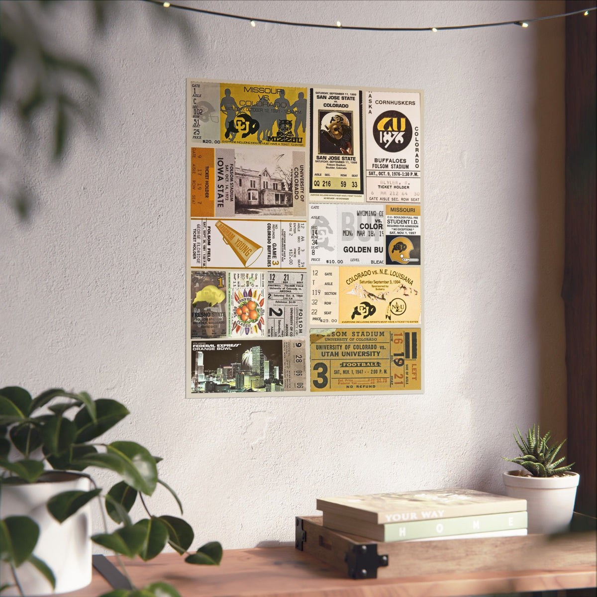 Colorado Buffaloes | Vintage Sports Ticket Art Print | Retro College Team Wall Decor | CU Buffs Football Fan Gift | Matte Vertical Posters