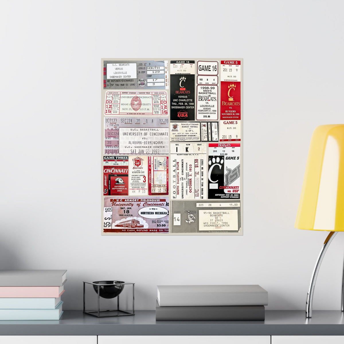 Cincinnati Bearcats | Vintage Sports Ticket Art Print | Retro College Team Wall Decor | UC Football Fan Gift | Matte Vertical Posters