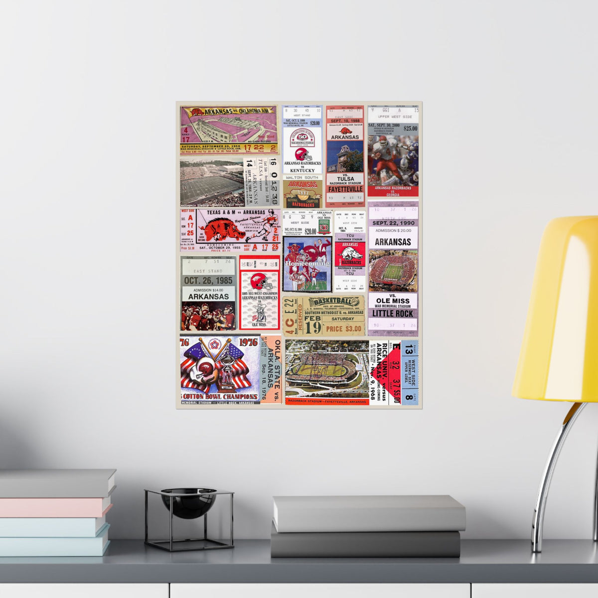 Arkansas Razorbacks | Vintage Sports Ticket Art Print | Retro College Team Wall Decor | Arkansas Football Fan Gift | Matte Vertical Posters