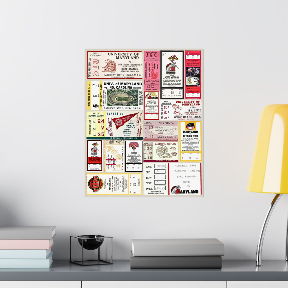 Maryland Terrapins | Vintage Sports Ticket Art Print | Retro College Team Wall Decor | UMD Football Fan Gift | Matte Vertical Posters