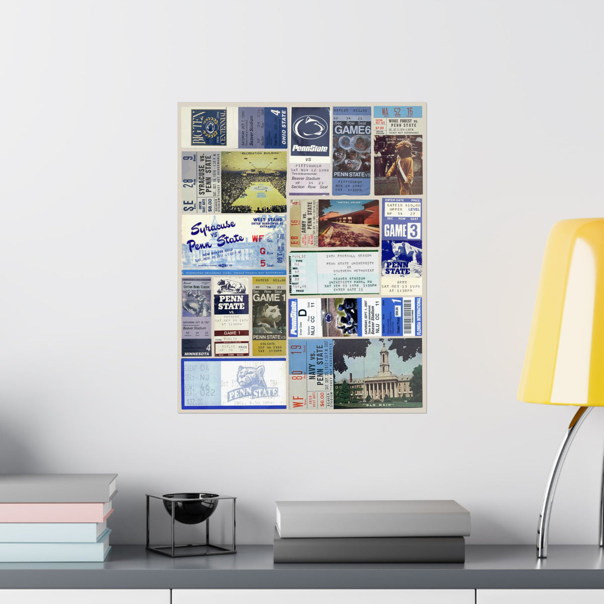 Penn State Nittany Lions | Vintage Sports Ticket Art Print | Retro College Team Wall Decor | PSU Football Fan Gift | Matte Vertical Posters