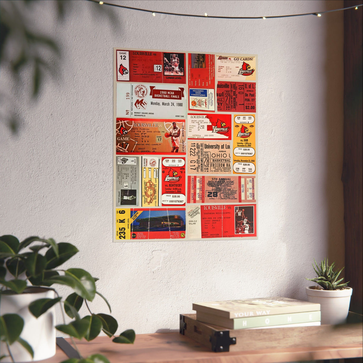 Louisville Cardinals | Vintage Sports Ticket Art Print | Retro College Team Wall Decor | UL Basketball Fan Gift | Matte Vertical Posters