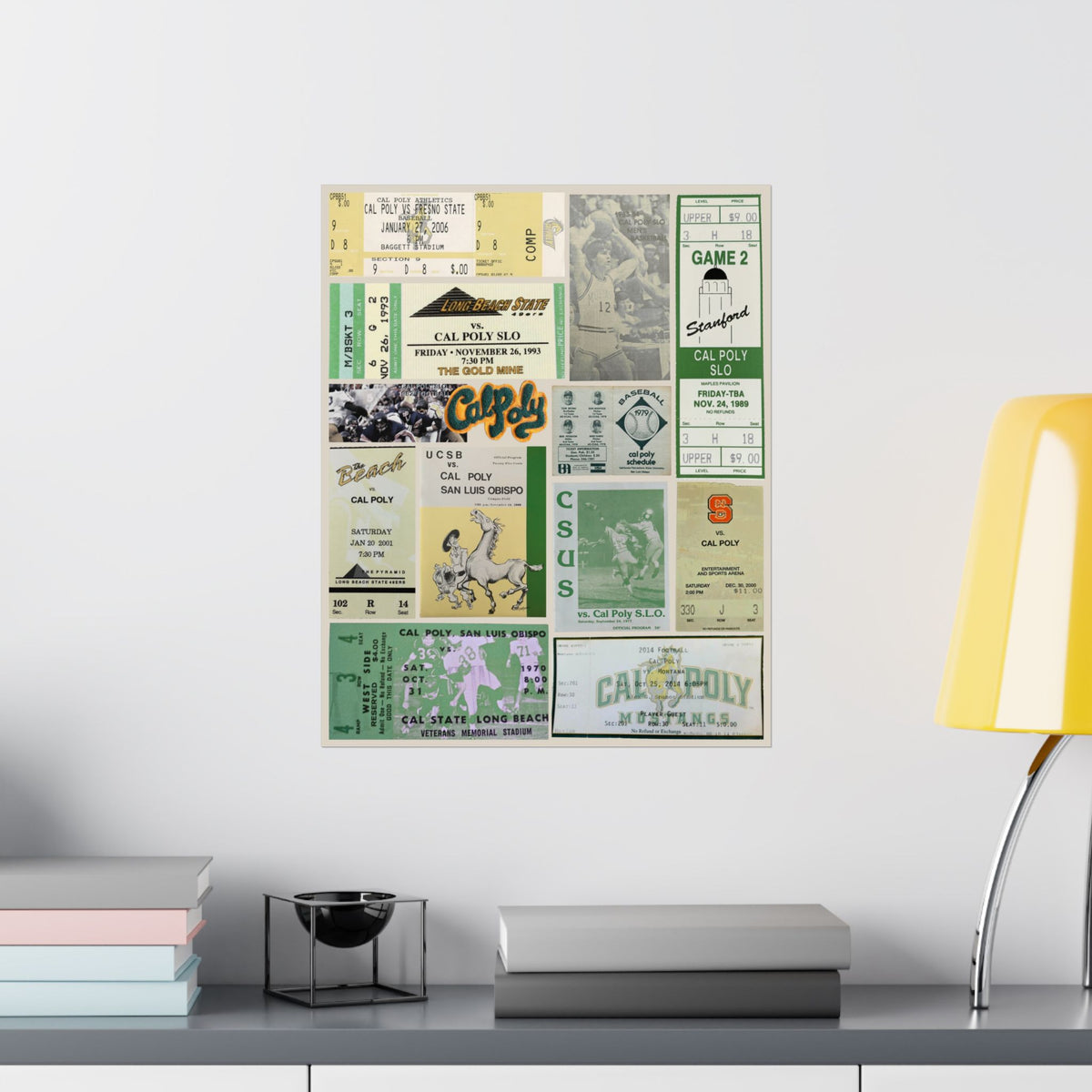 Cal Poly Mustangs | Vintage Sports Ticket Art Print | Retro College Team Wall Decor | CP SLO Football Fan Gift | Matte Vertical Posters