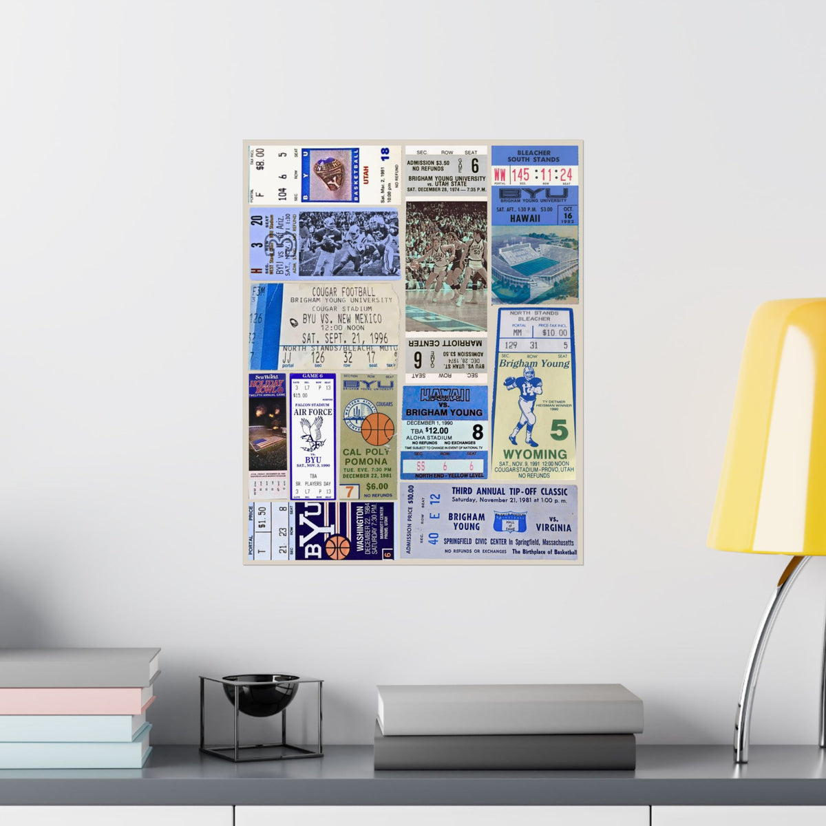 BYU Cougars | Vintage Sports Ticket Art Print | Retro College Team Wall Decor | BYU Football/Basketball Fan Gift | Matte Vertical Posters