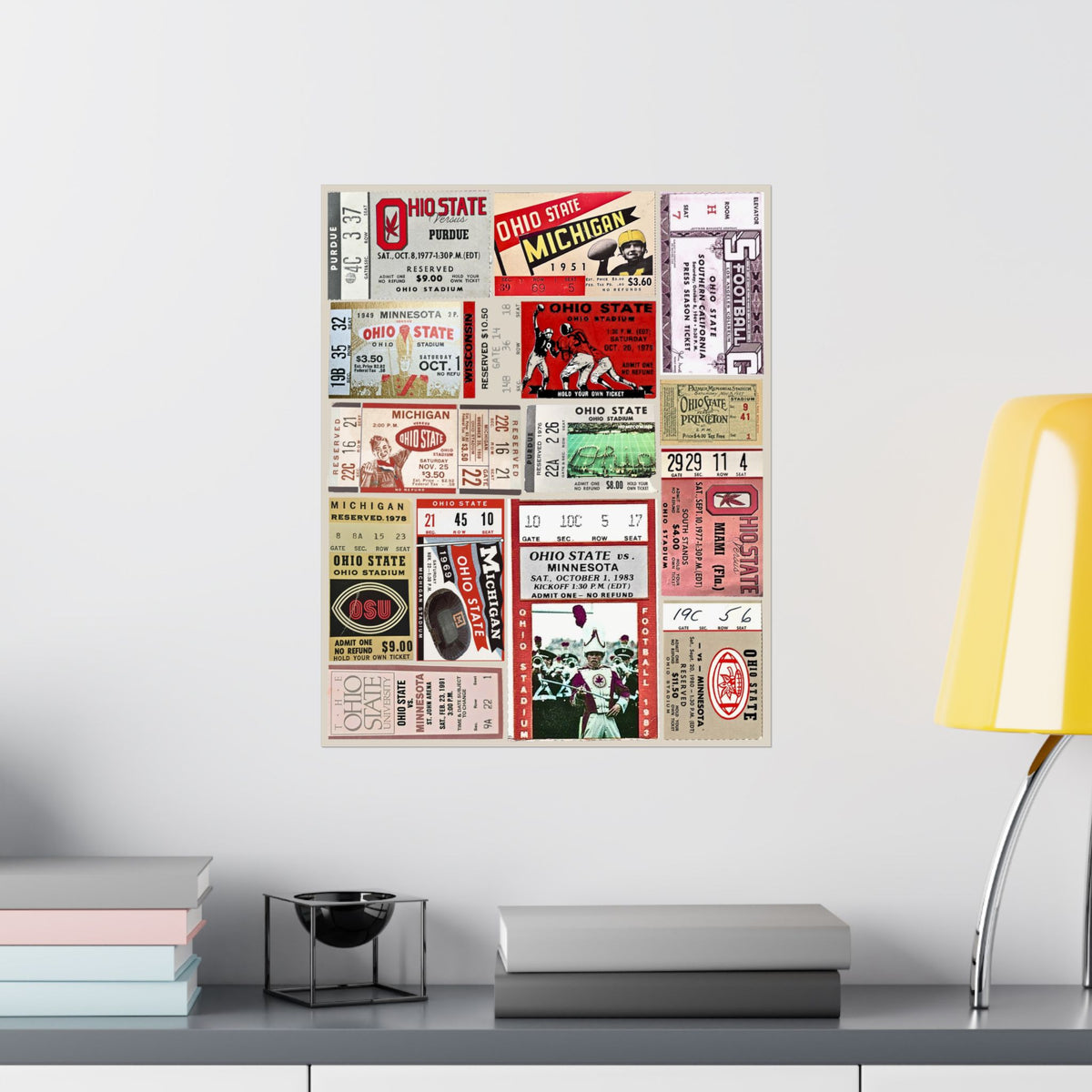 Ohio State Buckeyes | Vintage Sports Ticket Art Print | Retro College Team Wall Decor | OSU Football Fan Gift | Matte Vertical Posters