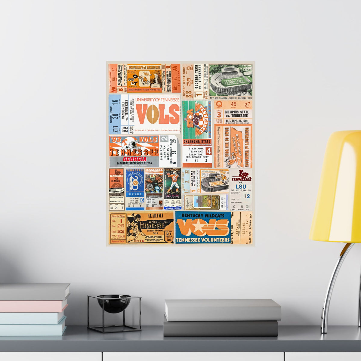 Tennessee Volunteers | Vintage Sports Ticket Art Print | Retro College Team Wall Decor | UTK Vols Football Fan Gift | Matte Vertical Posters