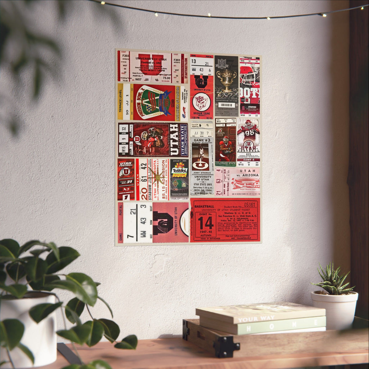 Utah Utes | Vintage Sports Ticket Art Print | Retro College Team Wall Decor | UofU Football Fan Gift | Matte Vertical Posters
