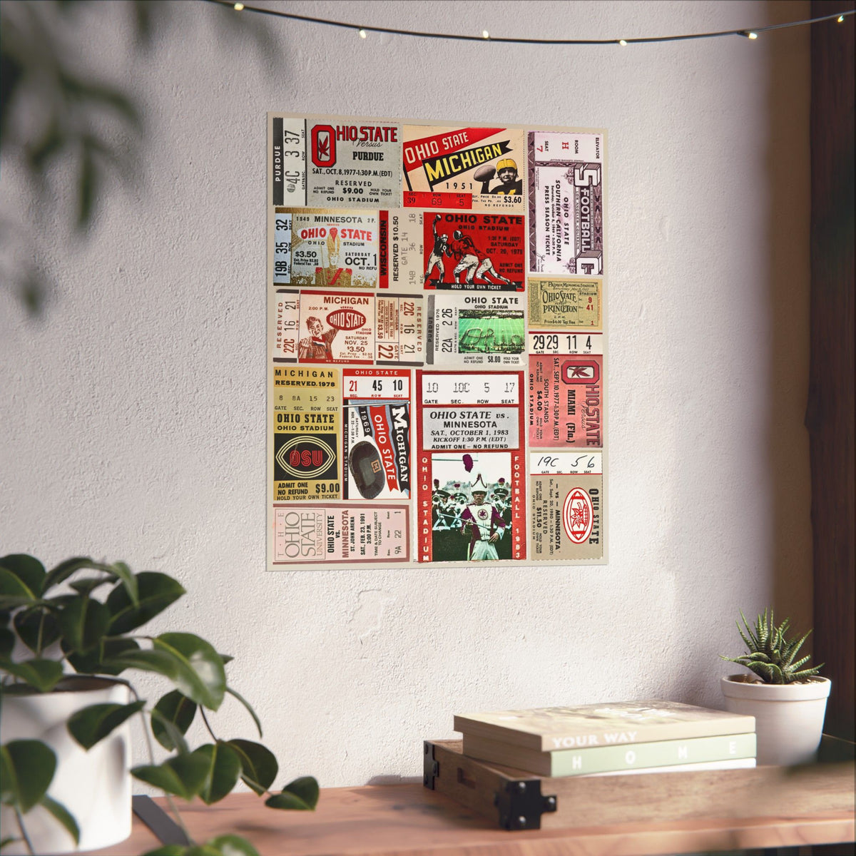 Ohio State Buckeyes | Vintage Sports Ticket Art Print | Retro College Team Wall Decor | OSU Football Fan Gift | Matte Vertical Posters