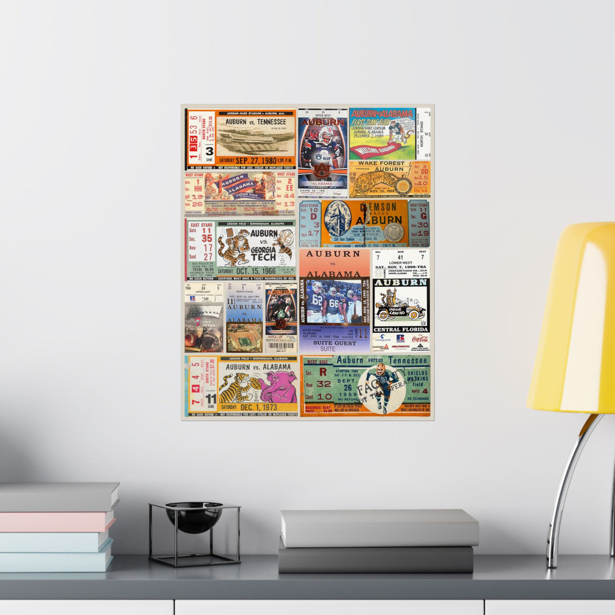Auburn Tigers | Vintage Sports Ticket Art Print | Retro College Team Wall Decor | Auburn Football Fan Gift | Matte Vertical Posters