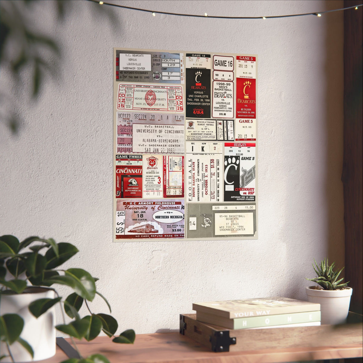 Cincinnati Bearcats | Vintage Sports Ticket Art Print | Retro College Team Wall Decor | UC Football Fan Gift | Matte Vertical Posters