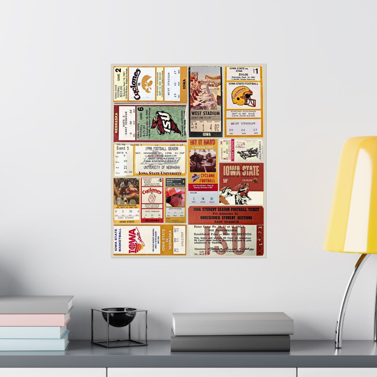 Iowa State Cyclones | Vintage Sports Ticket Art Print | Retro College Team Wall Decor | ISU Football Fan Gift | Matte Vertical Poster