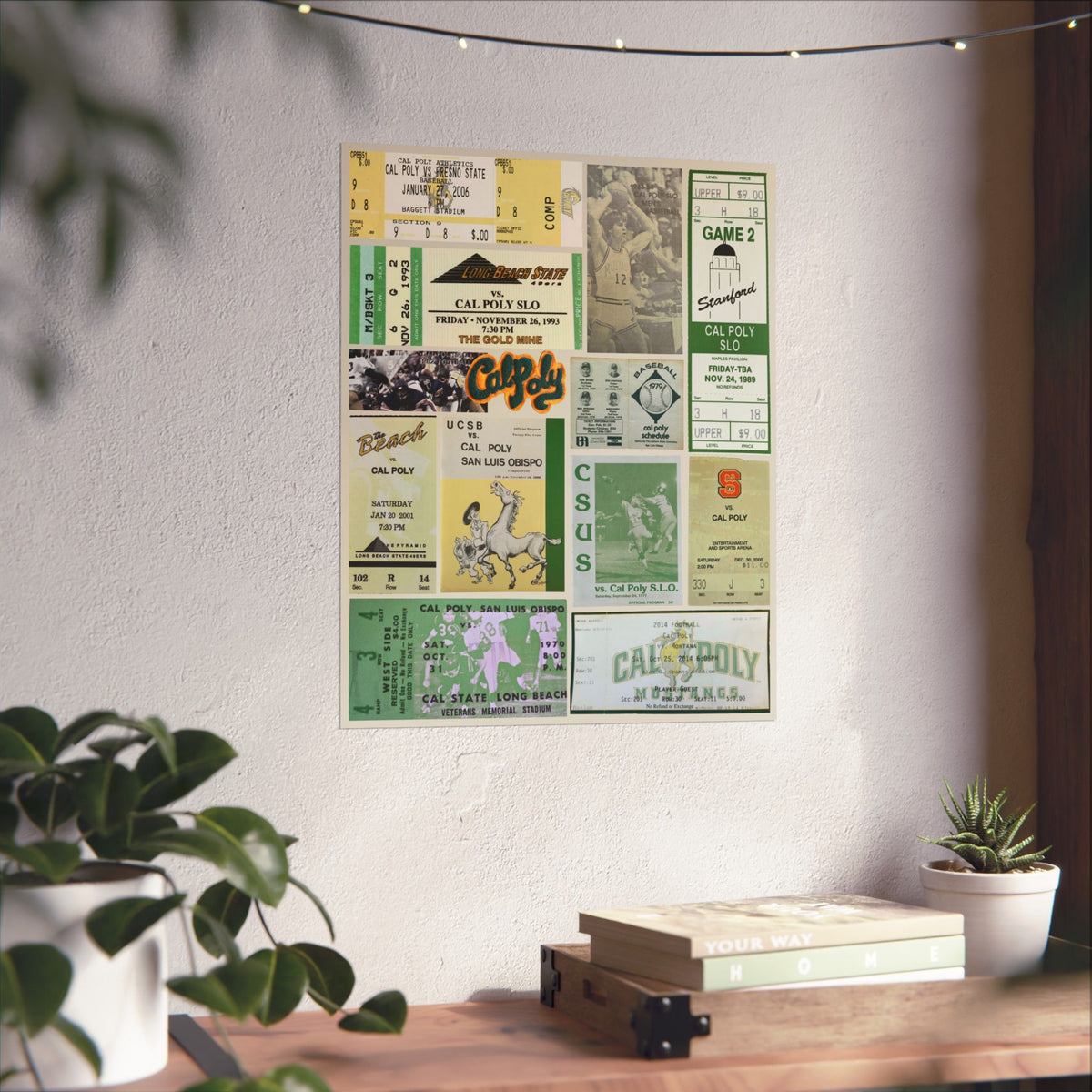 Cal Poly Mustangs | Vintage Sports Ticket Art Print | Retro College Team Wall Decor | CP SLO Football Fan Gift | Matte Vertical Posters