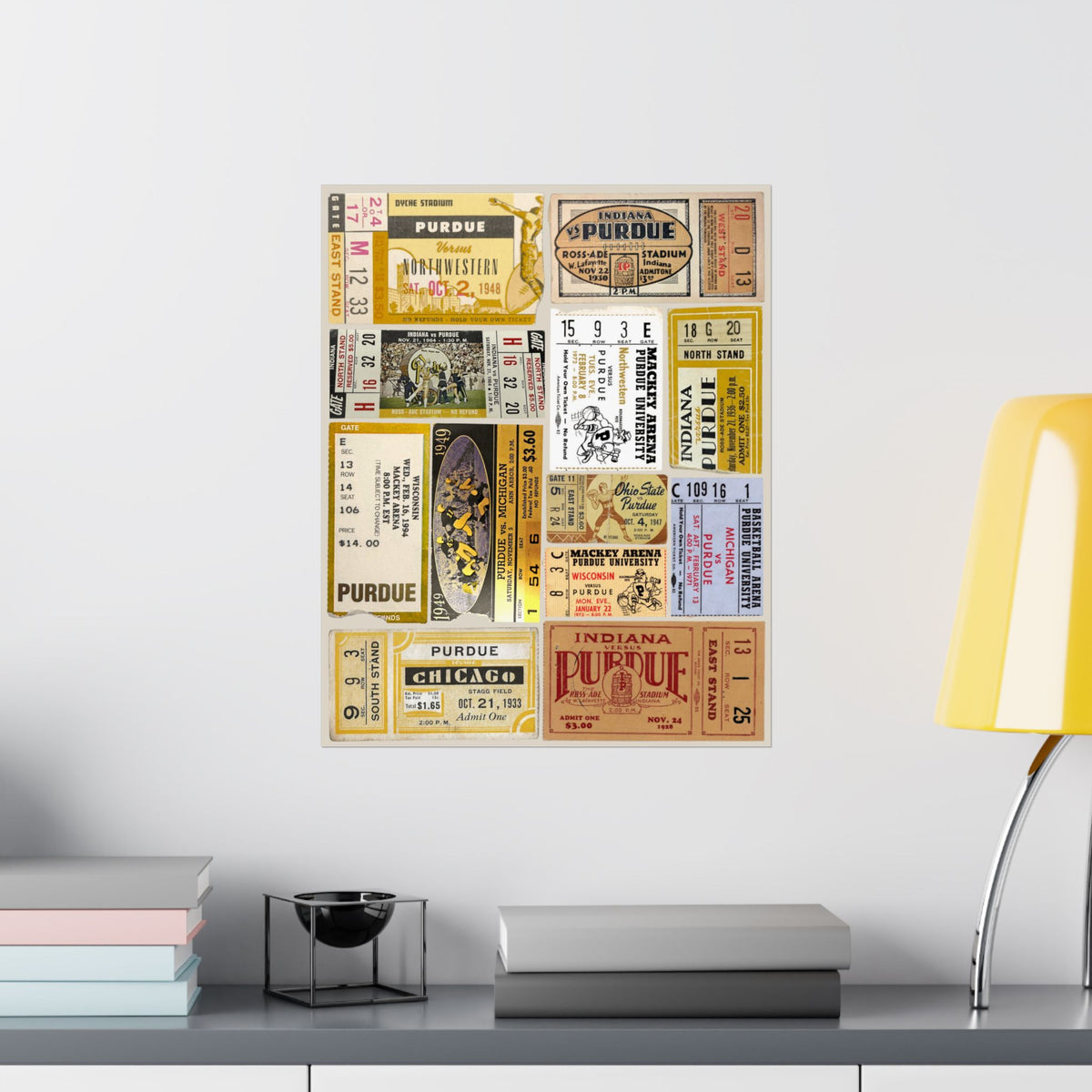 Purdue Boilermakers | Vintage Sports Ticket Art Print | Retro College Team Wall Decor | Purdue Basketball Fan Gift | Matte Vertical Posters