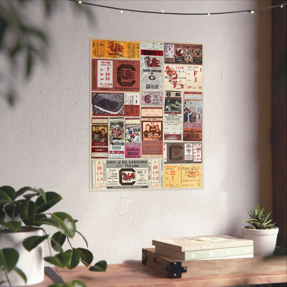 South Carolina Gamecocks | Vintage Sports Ticket Art Print | Retro College Team Wall Decor | USC Football Fan Gift | Matte Vertical Posters