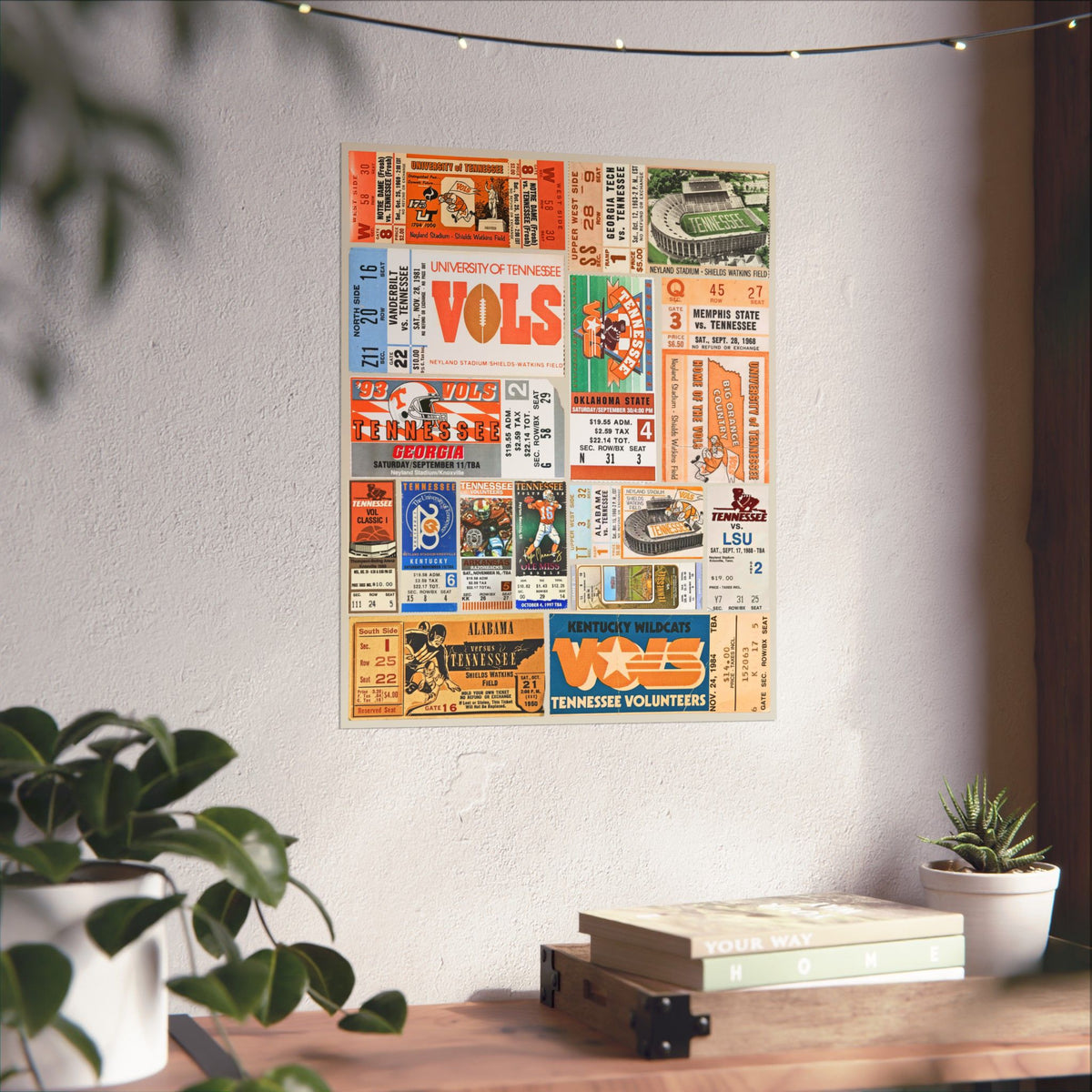 Tennessee Volunteers | Vintage Sports Ticket Art Print | Retro College Team Wall Decor | UTK Vols Football Fan Gift | Matte Vertical Posters