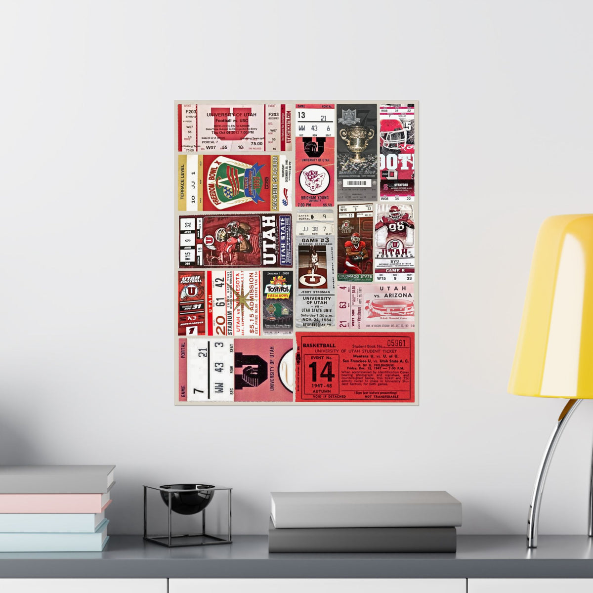 Utah Utes | Vintage Sports Ticket Art Print | Retro College Team Wall Decor | UofU Football Fan Gift | Matte Vertical Posters