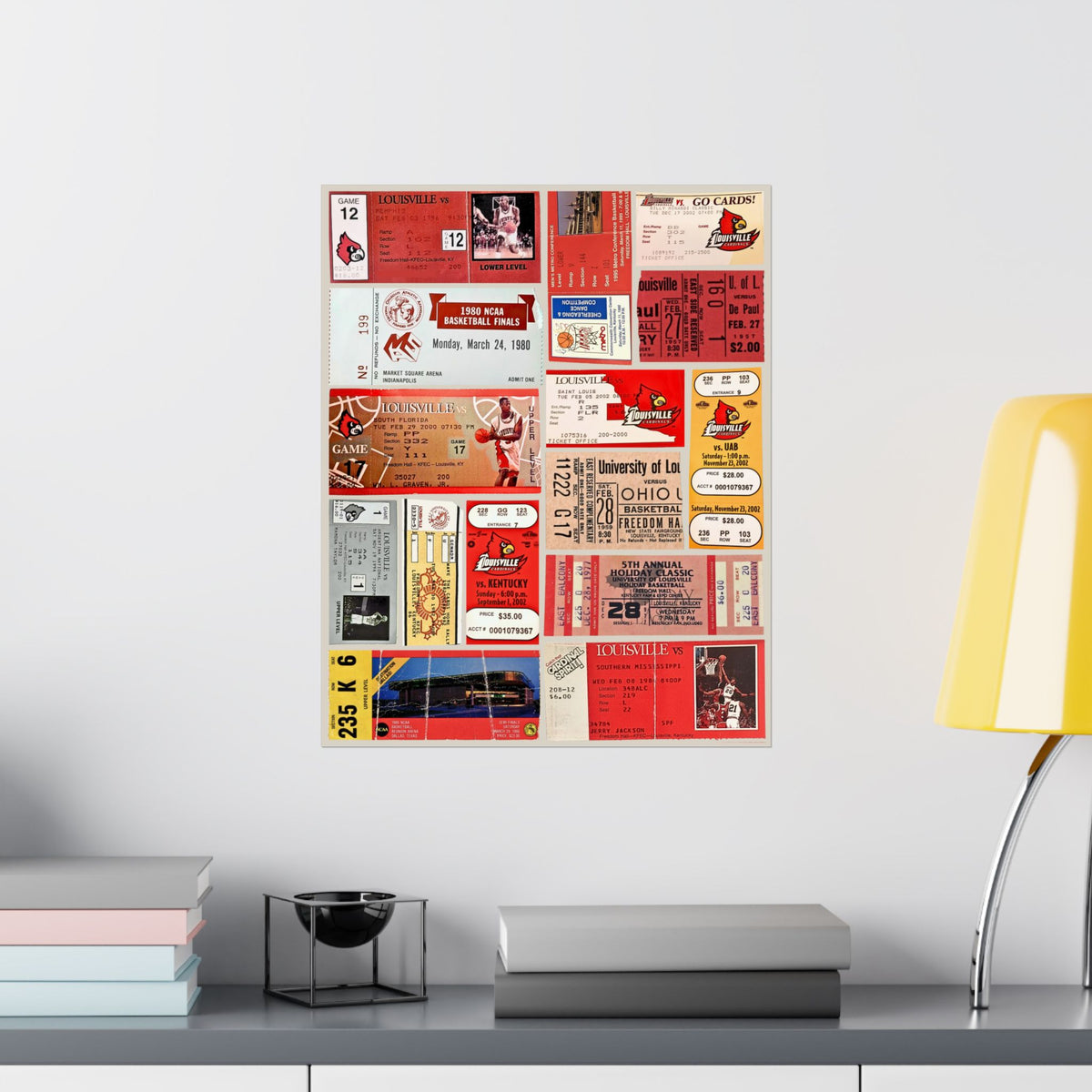 Louisville Cardinals | Vintage Sports Ticket Art Print | Retro College Team Wall Decor | UL Basketball Fan Gift | Matte Vertical Posters