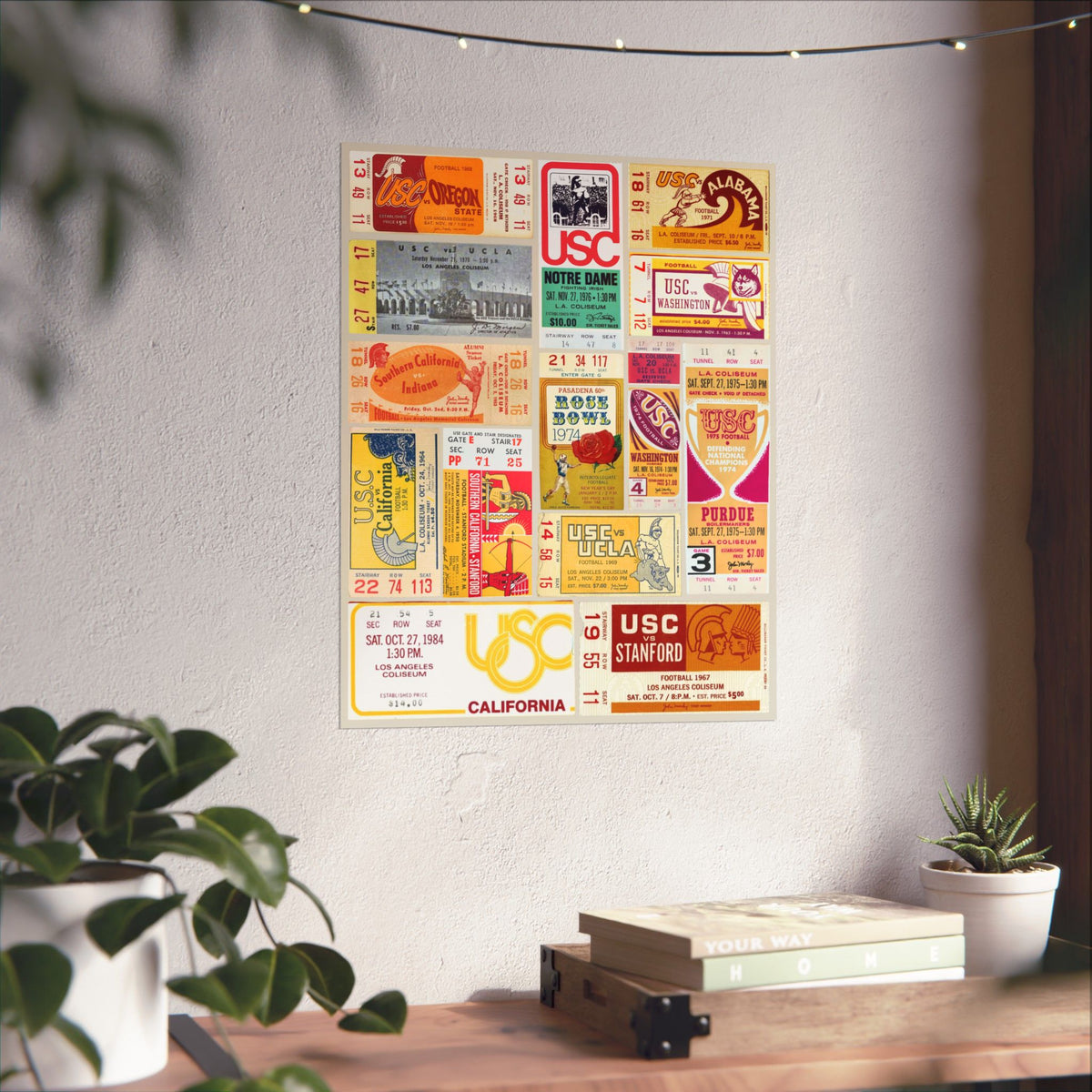 USC Trojans | Vintage Sports Ticket Art Print | Retro College Team Wall Decor | U of Southern California Fan Gift | Matte Vertical Posters