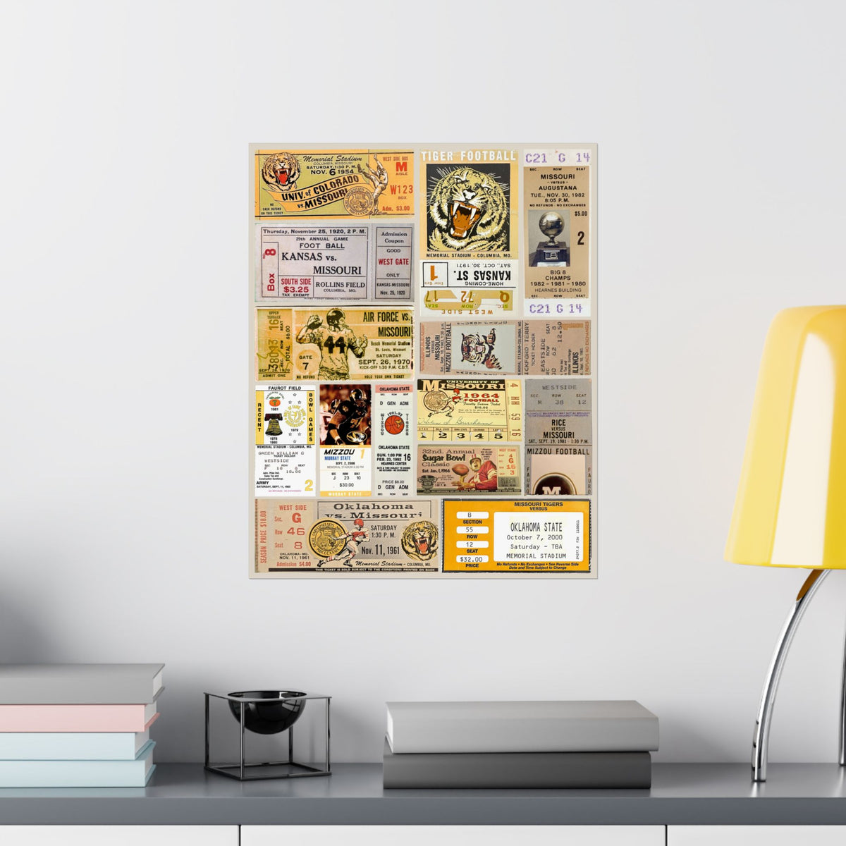 Missouri Tigers | Vintage Sports Ticket Art Print | Retro College Team Wall Decor | Mizzou Football Fan Gift | Matte Vertical Posters