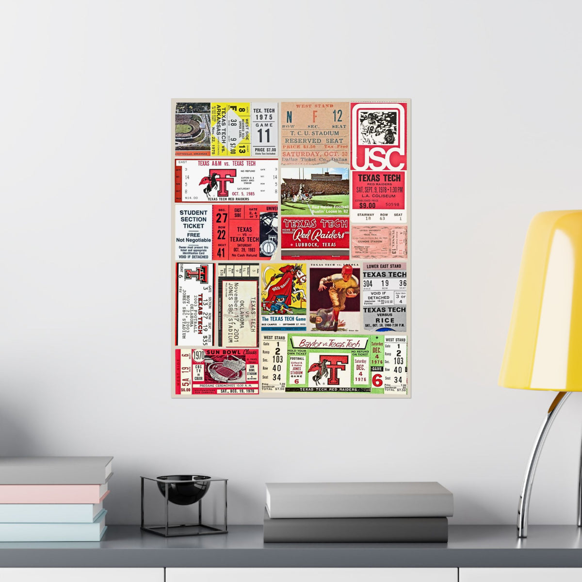 Texas Tech Red Raiders | Vintage Sports Ticket Art Print | Retro College Team Wall Decor | TTU Football Fan Gift | Matte Vertical Posters