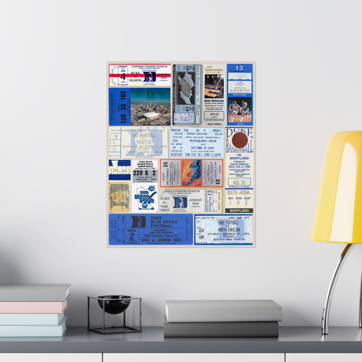 Duke Blue Devils | Vintage Sports Ticket Art Print | Retro College Team Wall Decor | Duke Basketball Fan Gift | Matte Vertical Posters