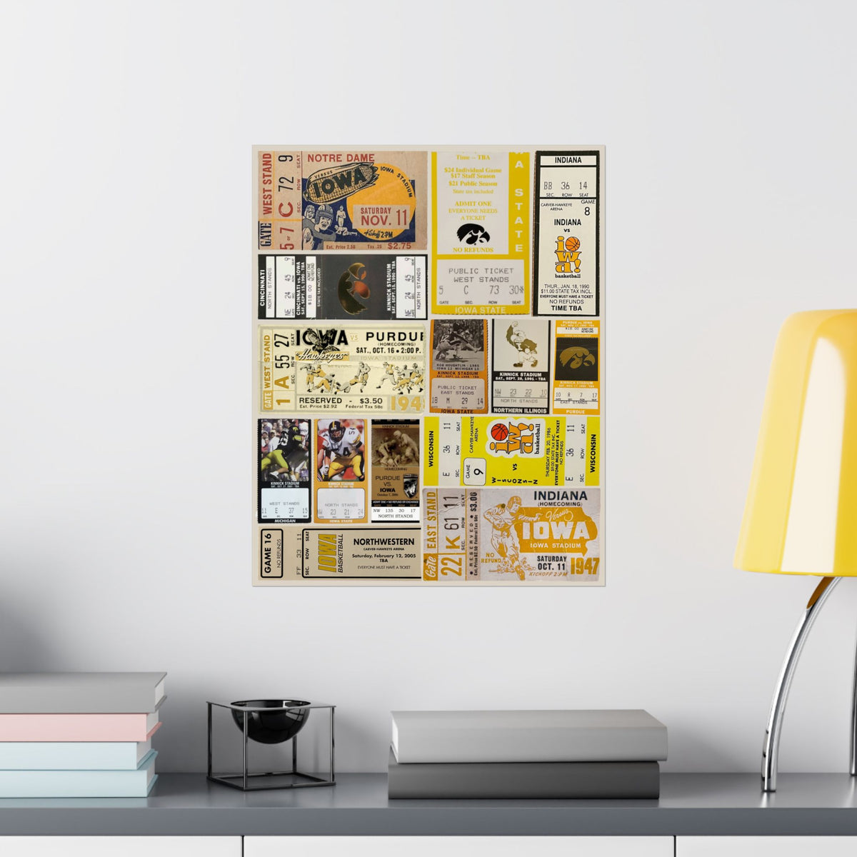 Iowa Hawkeyes | Vintage Sports Ticket Art Print | Retro College Team Wall Decor | Iowa Football Fan Gift | Matte Vertical Posters
