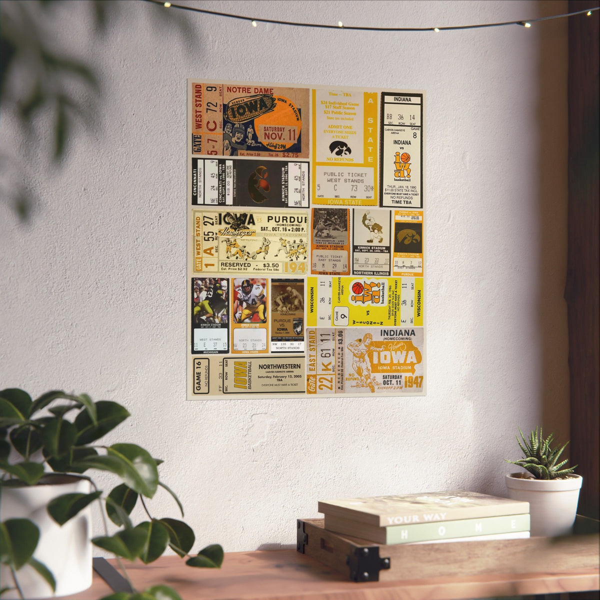 Iowa Hawkeyes | Vintage Sports Ticket Art Print | Retro College Team Wall Decor | Iowa Football Fan Gift | Matte Vertical Posters