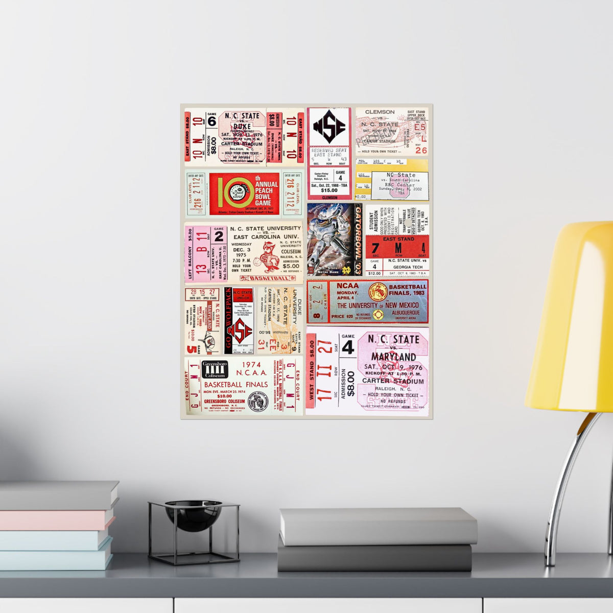 NC State Wolfpack | Vintage Sports Ticket Art Print | Retro College Team Wall Decor | NC State Football Fan Gift | Matte Vertical Posters