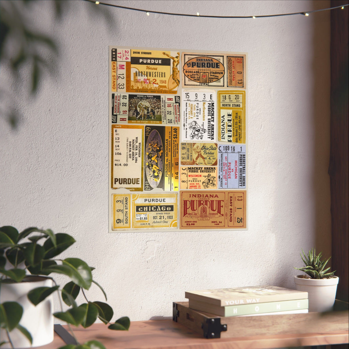 Purdue Boilermakers | Vintage Sports Ticket Art Print | Retro College Team Wall Decor | Purdue Basketball Fan Gift | Matte Vertical Posters