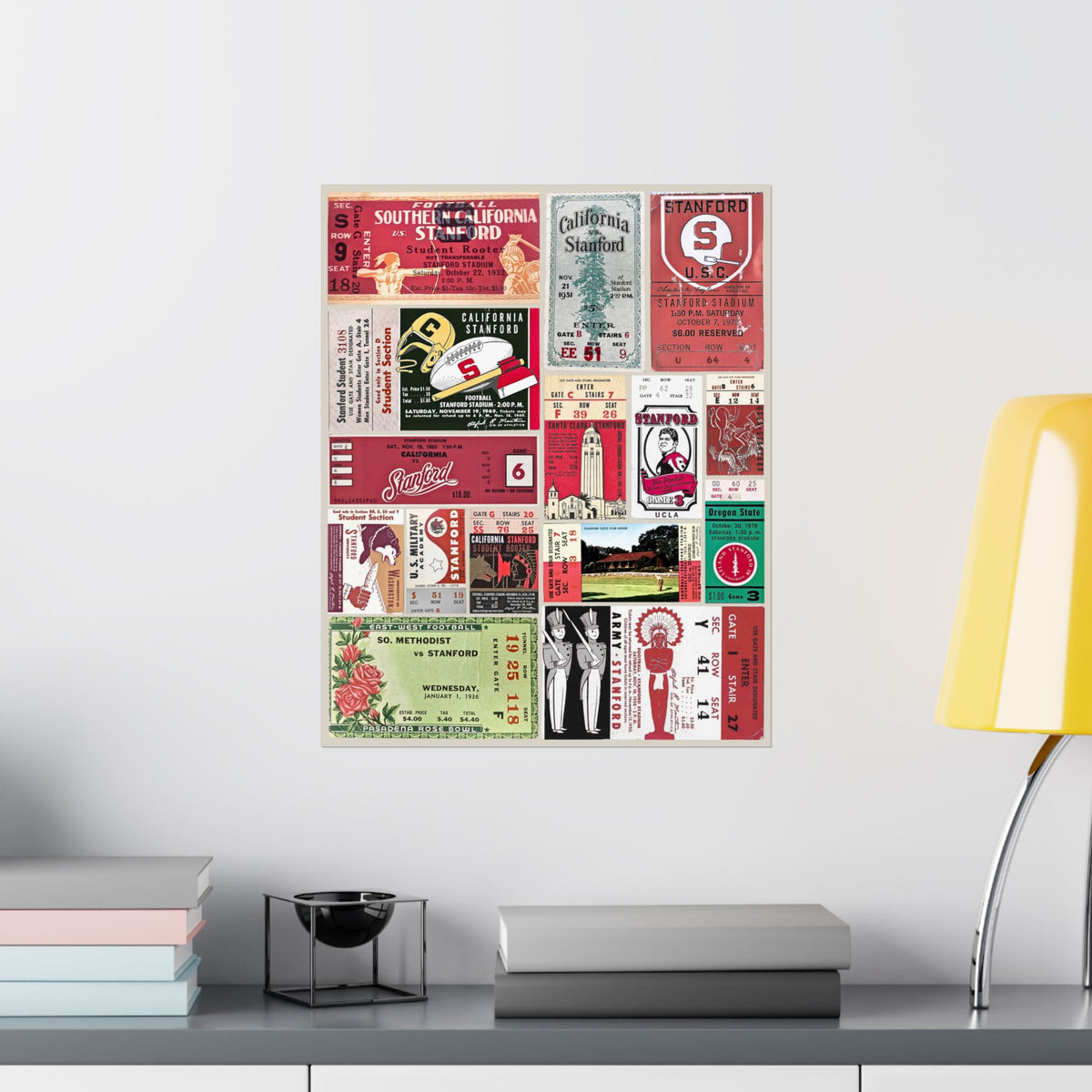 Stanford Cardinal | Vintage Sports Ticket Art Print | Retro College Team Wall Decor | Stanford Football Fan Gift | Matte Vertical Posters