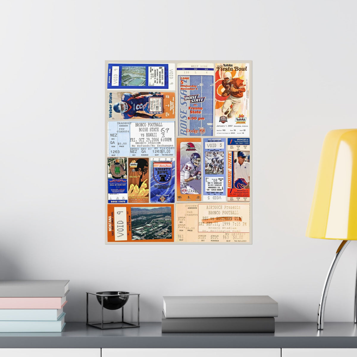 Boise State Broncos | Vintage Sports Ticket Art Print | Retro College Team Wall Decor | BSU Football Fan Gift | Matte Vertical Posters