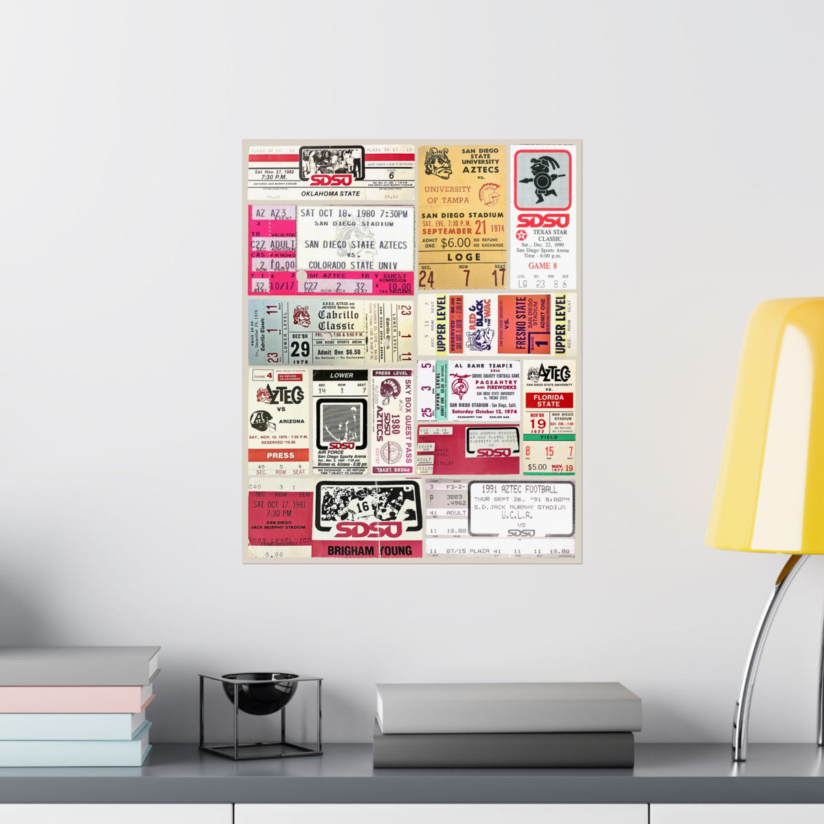 San Diego State Aztecs | Vintage Sports Ticket Art Print | Retro College Team Wall Decor | SDSU Football Fan Gift | Matte Vertical Posters