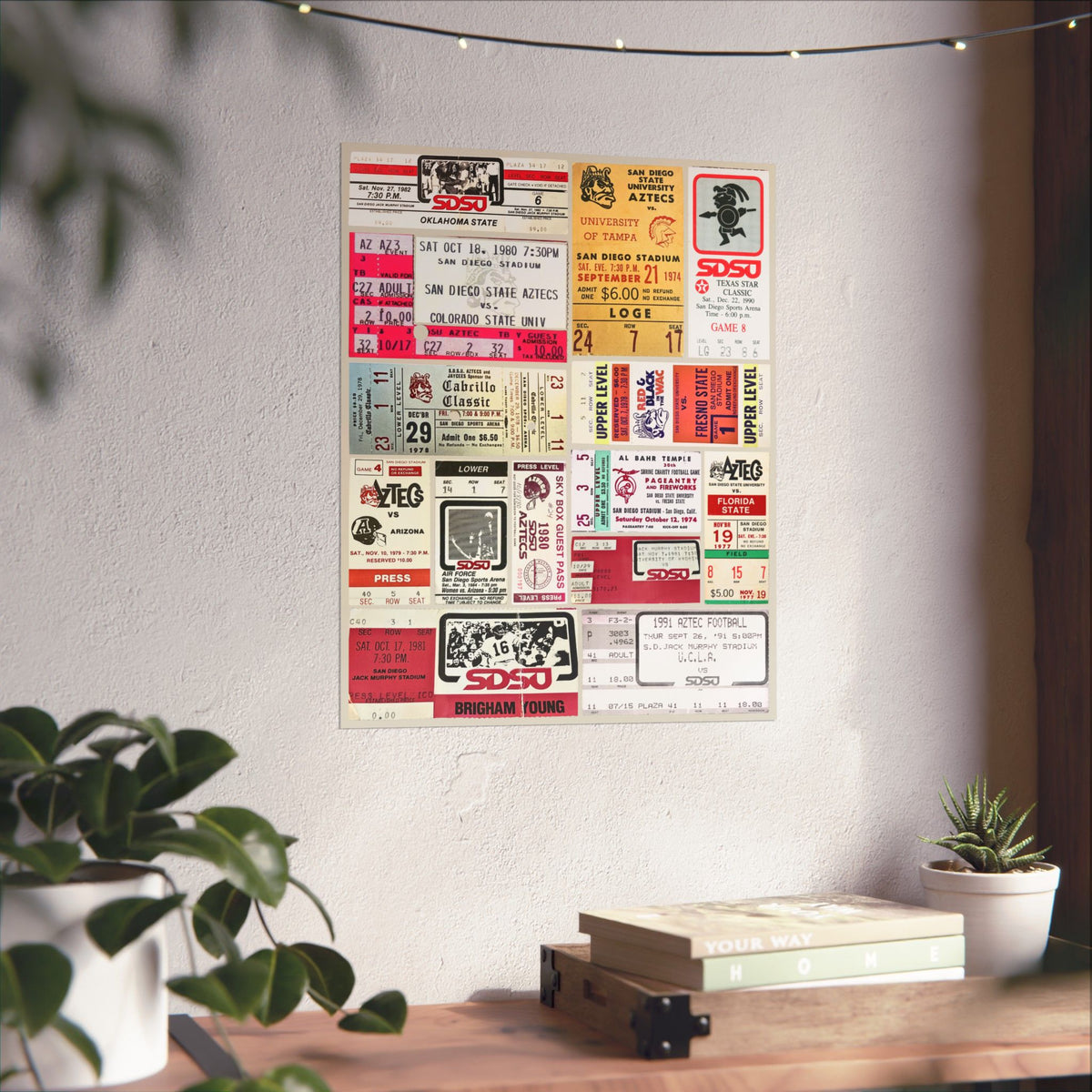 San Diego State Aztecs | Vintage Sports Ticket Art Print | Retro College Team Wall Decor | SDSU Football Fan Gift | Matte Vertical Posters
