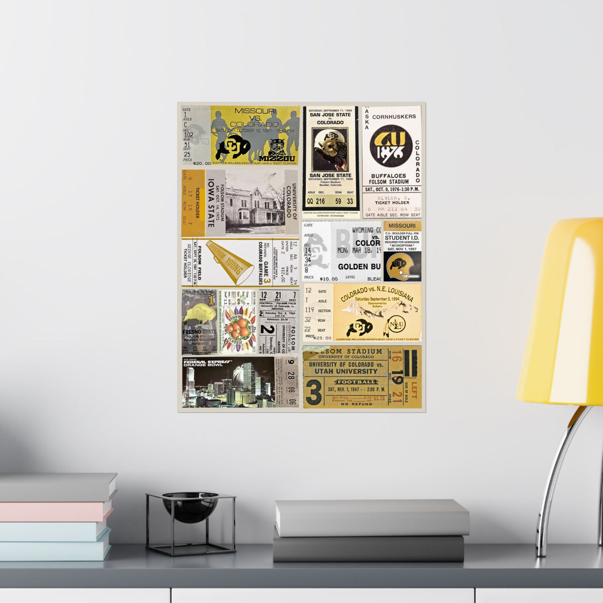 Colorado Buffaloes | Vintage Sports Ticket Art Print | Retro College Team Wall Decor | CU Buffs Football Fan Gift | Matte Vertical Posters