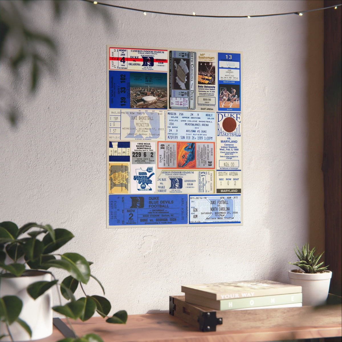 Duke Blue Devils | Vintage Sports Ticket Art Print | Retro College Team Wall Decor | Duke Basketball Fan Gift | Matte Vertical Posters