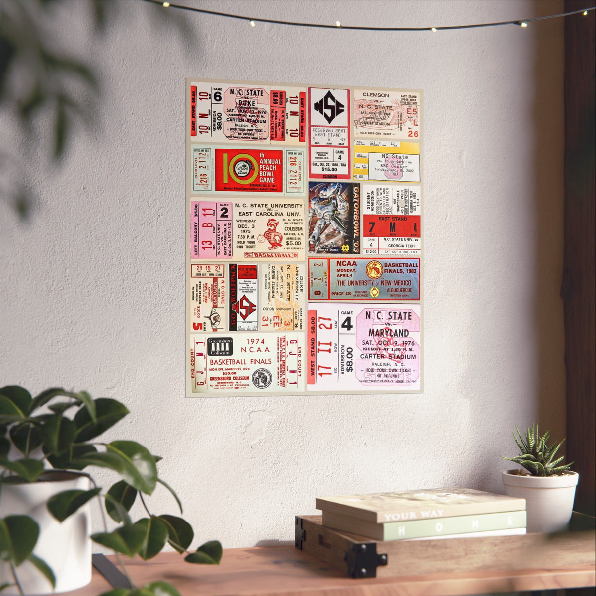 NC State Wolfpack | Vintage Sports Ticket Art Print | Retro College Team Wall Decor | NC State Football Fan Gift | Matte Vertical Posters