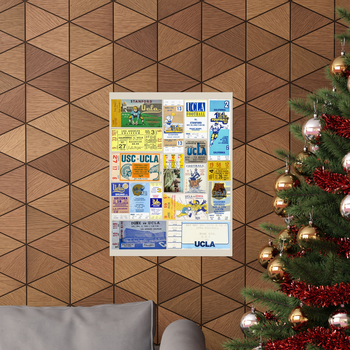 UCLA Bruins | Vintage Sports Ticket Art Print | Retro College Team Wall Decor | UCLA Fan Gift | Matte Vertical Posters