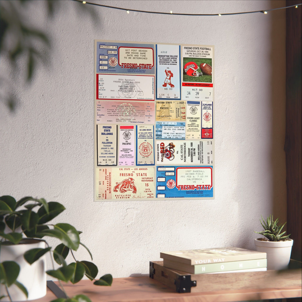 Fresno State Bulldogs | Vintage Sports Ticket Art Print | Retro College Team Wall Decor | Fresno Football Fan Gift | Matte Vertical Posters