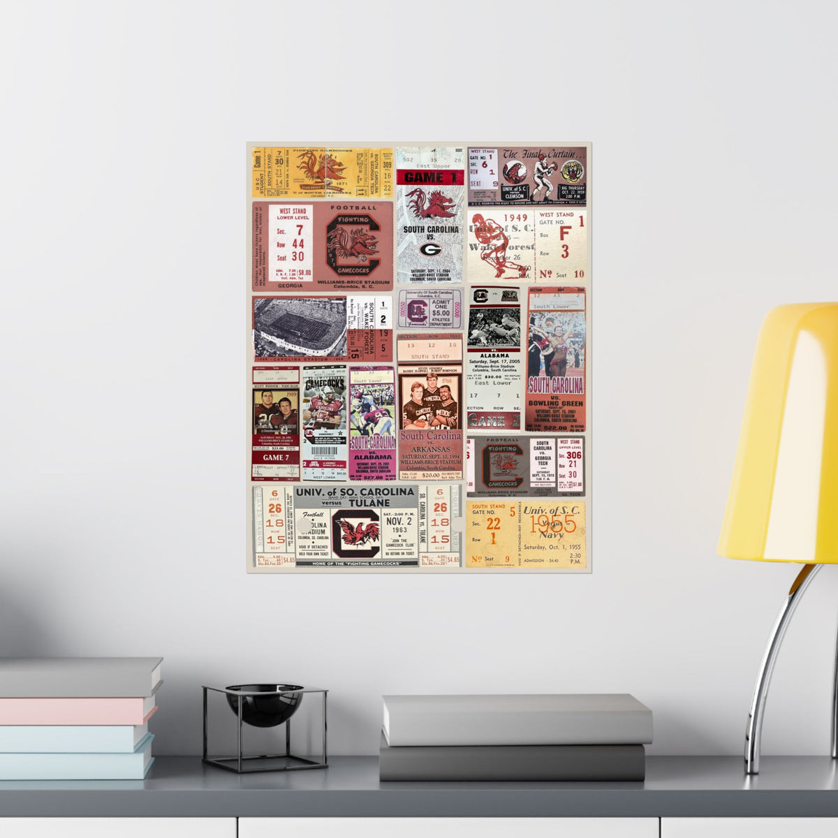 South Carolina Gamecocks | Vintage Sports Ticket Art Print | Retro College Team Wall Decor | USC Football Fan Gift | Matte Vertical Posters