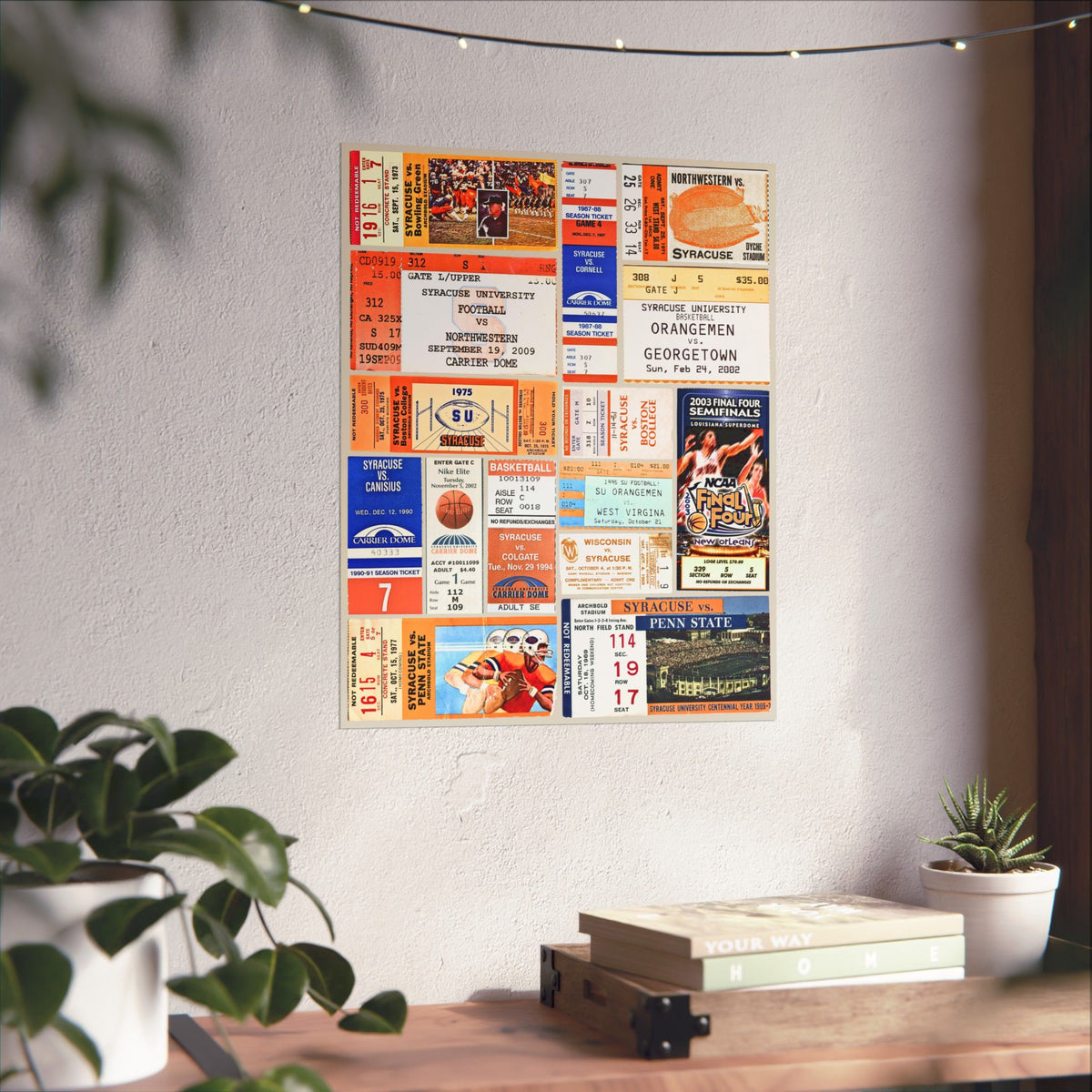 Syracuse Orange | Vintage Sports Ticket Art Print | Retro College Team Wall Decor | SU Football/Basketball Fan Gift | Matte Vertical Posters