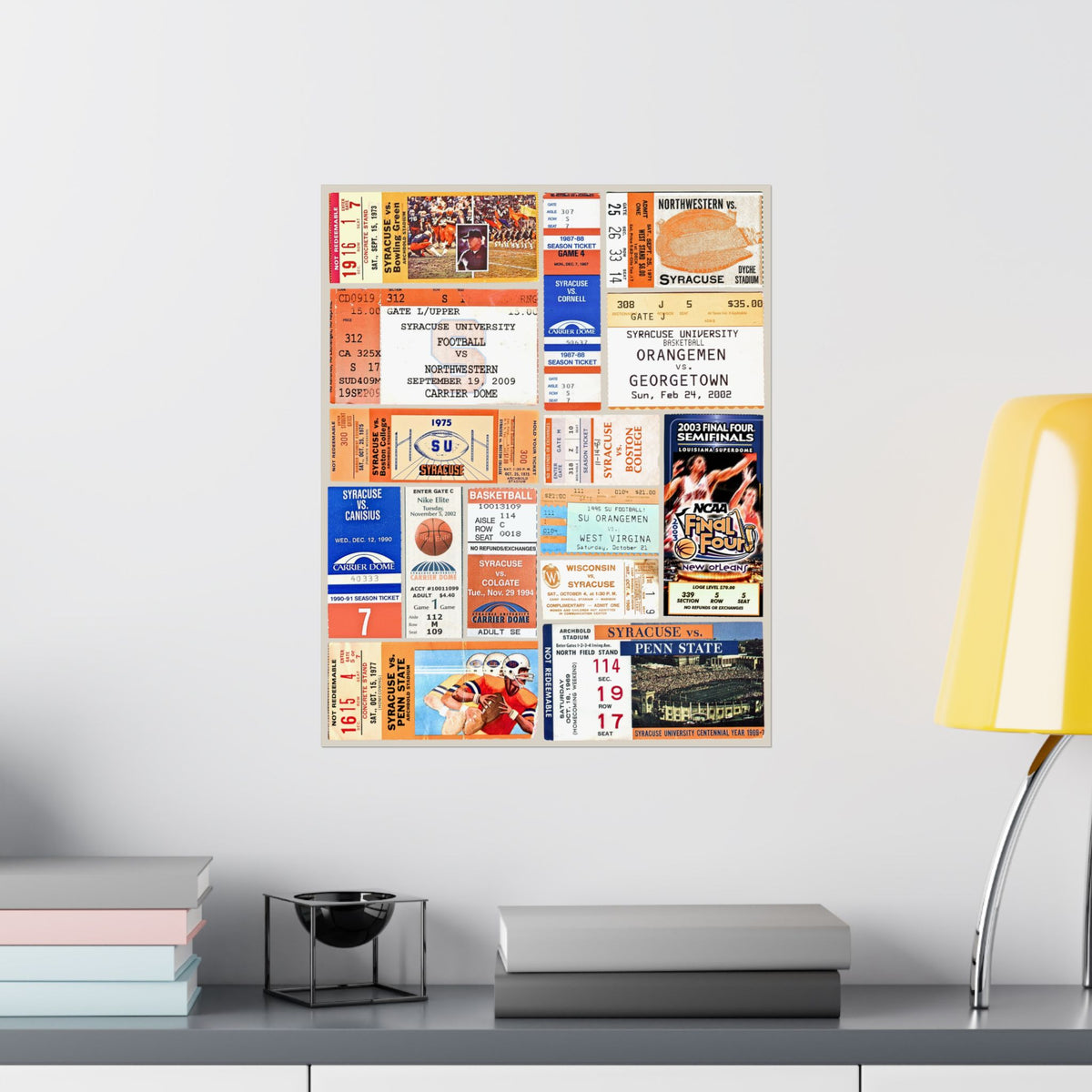 Syracuse Orange | Vintage Sports Ticket Art Print | Retro College Team Wall Decor | SU Football/Basketball Fan Gift | Matte Vertical Posters