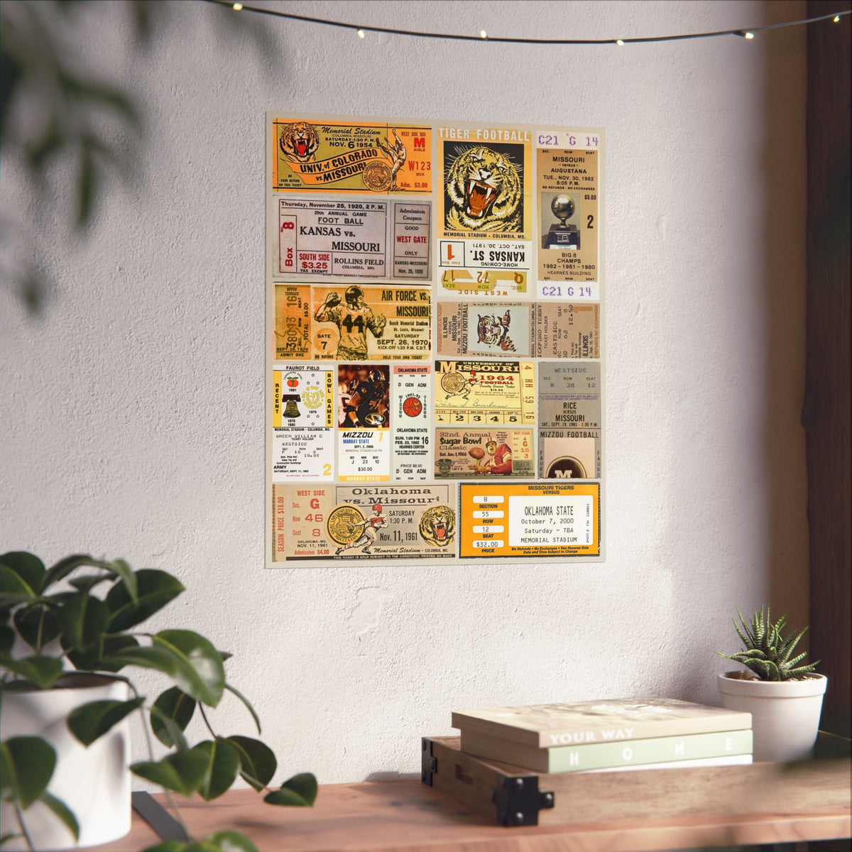 Missouri Tigers | Vintage Sports Ticket Art Print | Retro College Team Wall Decor | Mizzou Football Fan Gift | Matte Vertical Posters
